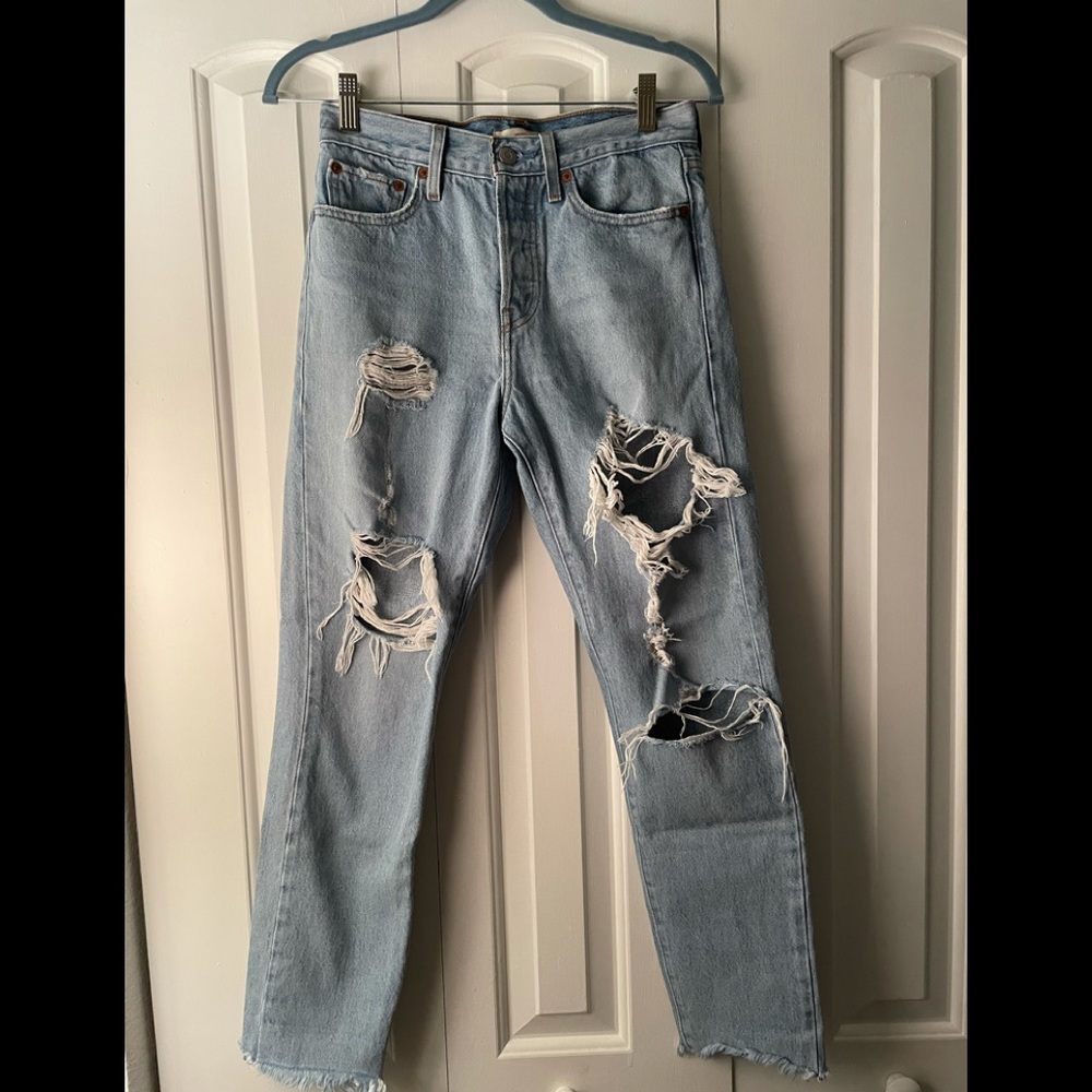 Levi’s Wedgie High Waisted Ripped Jeans
